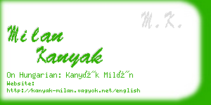 milan kanyak business card